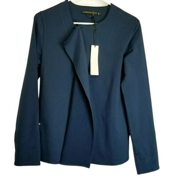 Afternoon Tops - Ambernoon Women UV Protection Navy Jacket L Sun‎ Protection Summer Beach Coastal